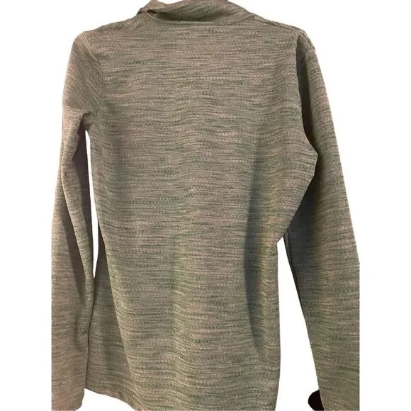 Nike Women's Heathered Green 1/4 Zip Pullover Active Wear Sweatshirt Size L Oreg - Picture 8 of 16